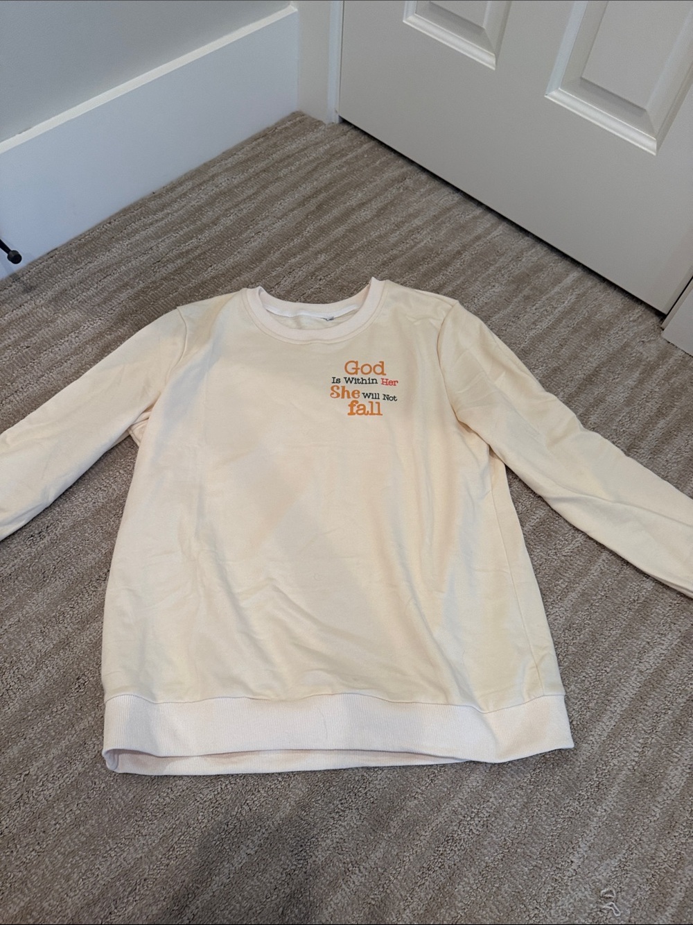 Girls' Cream Faith Graphic Sweatshirt